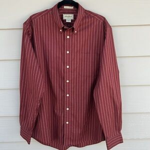 Eddie Bauer Men's Red Plaid Shirt large Long